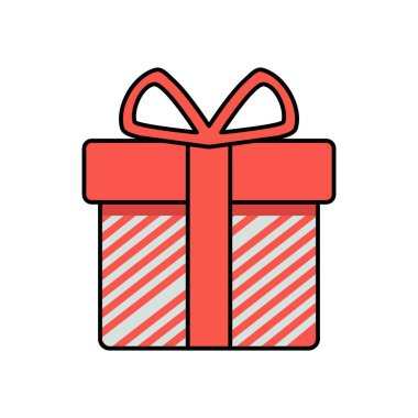 Geniş kurdeleli ve köşegen çizgili minimalist kırmızı mevcut neşeli, zarif bir kutlama temalı vektör çizimi oluşturuyor