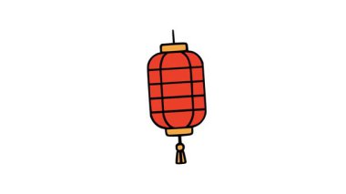 Zarif festival feneri tasarımı güçlü ana hatları ve klasik püskül süslemeleri ile canlı modern animasyon tarzında gösterilmiştir.