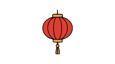 Modern karikatür animasyon estetiği ile tasvir edilen zarif tatil feneri güçlü ana hatları ve sıcak dekoratif altın püskül aksanları ile