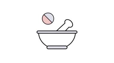 Her formüle edilmiş tıpta kalite, doğruluk ve güvenliği güvence altına alan ayrıntılı ilaç süreçlerini vurgulayan sağlık hizmetleri bileşik animasyonu