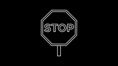 Cesur Sekizgen Tasarımı Temiz Minimalist Siyah Arkaplan Tasarımlı İmza Simgesini Durdur