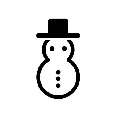 Kar Adam Simgesi Minimum Taslak Şapka Kış Sezonu Çizimi Düzleştirmesi