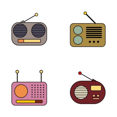 Radyo Simgesi Klasik Radyo Resimleri Minimum Düz Tasarım