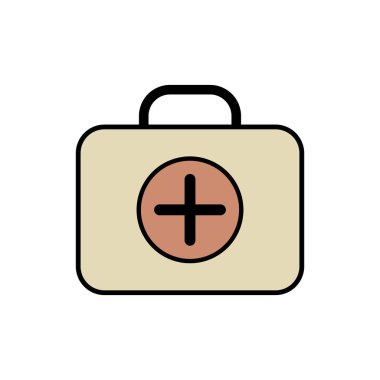 İlk yardım kiti vektör simgesi minimum tasarım içinde acil tıbbi haç gösteriyor