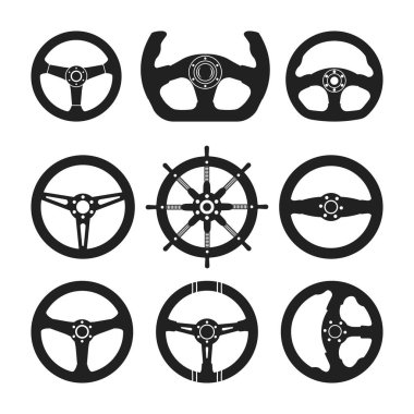 Araba Tekerleği Silueti SVG Bohça Kesme Dosyası, Direksiyon Silueti, Tekne Tekerleği, Kaptan Gemi Direksiyon Direksiyonu İllüstrasyonu