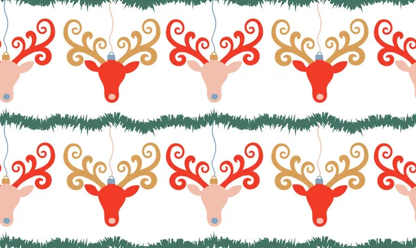 colorful repeating vector xmas holiday background texture abstract deer red gold blush pink artistic drawn web design