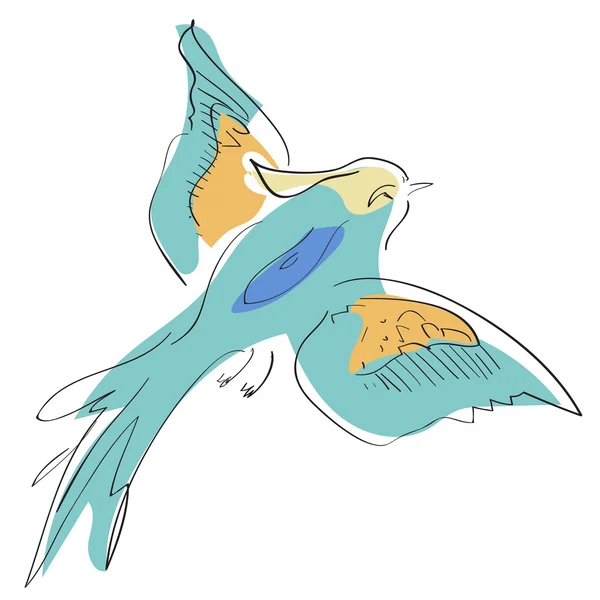 Pájaro volador, boceto, esquema — Archivo Imágenes Vectoriales