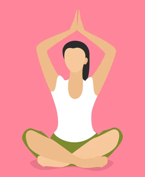 Yoga voor vrouwen. Yoga houdingen. Platte vectorillustratie — Stockvector