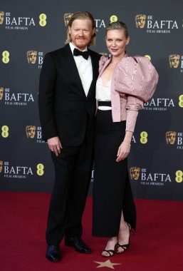 Jesse Plemons ve Kirsten Dunst 22 Şubat 2026 'da Londra, İngiltere' deki The Royal Festival Hall 'da düzenlenen 2026 EE BAFTA Film Ödülleri' ne katıldılar..