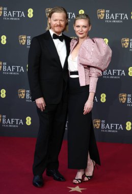 Jesse Plemons ve Kirsten Dunst 22 Şubat 2026 'da Londra, İngiltere' deki The Royal Festival Hall 'da düzenlenen 2026 EE BAFTA Film Ödülleri' ne katıldılar..