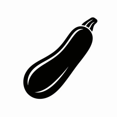 Kabak ya da kabak şeklinde koyu siyah bir siluet. Kavisli bir şekil ve sapı var. Beyaz bir arkaplanda izole edilmiş..