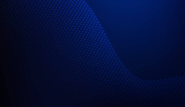 Derin mavi bir arkaplan, yavaş yavaş birleşen yarım tonlu noktalardan oluşan yumuşak bir eğriye sahiptir.