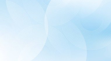 Açık mavi arka plan katmanlı, yarı şeffaf beyaz daireler üst üste binen şekillerle zarif ve havadar bir tasarım, çağdaş ve minimalist projeler için ideal.