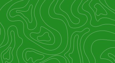 Canlı bir yeşil arkaplan, modern ve doğadan esinlenilmiş tasarım elementi için ideal soyut bir topoğrafik harita benzeri desen yaratan karmaşık, akışkan beyaz çizgilere sahiptir.