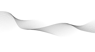 Beyaz zemin üzerinde akan gri çizgilerle soyut dalga deseni çizimi dinamik ve modern bir tasarım yaratıyor, dijital arkaplan ve çağdaş görseller için mükemmel.