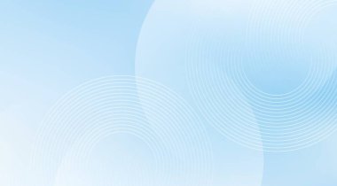 Hafif açık mavi eğimli arka plan, şeffaf daireler ve yuvarlak şekiller içerir, derinlik ve hava hafifliği hissi ile sakin ve modern bir estetik yaratır.