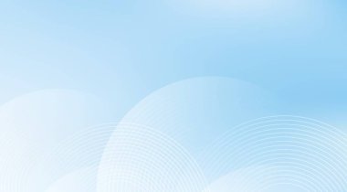 Açık mavi eğimli arkaplan beyaz daireleri çizgi desenleriyle üst üste bindirip, web tasarımı ve sunumları için kusursuz, temiz, modern ve minimalist bir estetik yaratıyor.