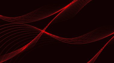 Soyut kırmızı çizgiler dinamik olarak kesişir ve derin siyah bir zemin üzerinde eğri çizer, enerjik ve görsel olarak çarpıcı bir kontrastla modern ve minimalist bir tasarım yaratır.