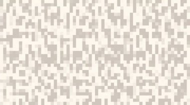 Açık bej renkli geometrik desen, gri karelerin değişik tonlarının soyut bir tasarımını oluşturur ve hafif kamuflaj etkisi olan minimalist pikselli bir arka plan oluşturur.