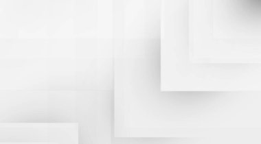 Katmanlı beyaz geometrik şekiller ve ince gölgeler üst üste binen düzlemleri ve düz çizgileriyle temiz ve modern bir estetik sunan zarif, minimalist bir zemin oluşturur.
