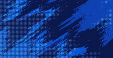 Dinamik soyut mavi arkaplan koyu ve açık renk fırça darbelerinin bir karışımı, dokulu yarım ton noktalar ve modern grunge estetiği, dijital sanat ve grafik tasarım projeleri için ideal.