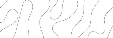 Akan soyut siyah ve beyaz çizgiler, modern grafik tasarım arka planları veya ince dekoratif elementler için ideal, eğri, dalgalı, kesik ve sürekli vuruşların bir karışımını içeren minimalist ve zarif bir desen oluşturur.