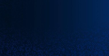 Modern bir soyut dijital arkaplan derin mavi ile daha hafif pikselli gradyan, küçük karelerden geometrik bir model oluşturur, teknoloji veya iş sunumları için idealdir..