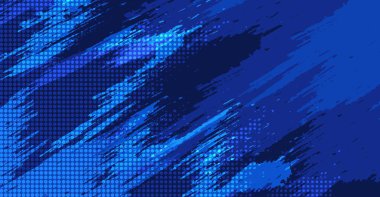 Dinamik soyut mavi grunge arka plan canlı köşegen vuruşları, ince yarım ton nokta dokuları, ve çeşitli mavi tonlarda modern dijital sanat ve grafik tasarım projeleri için ideal
