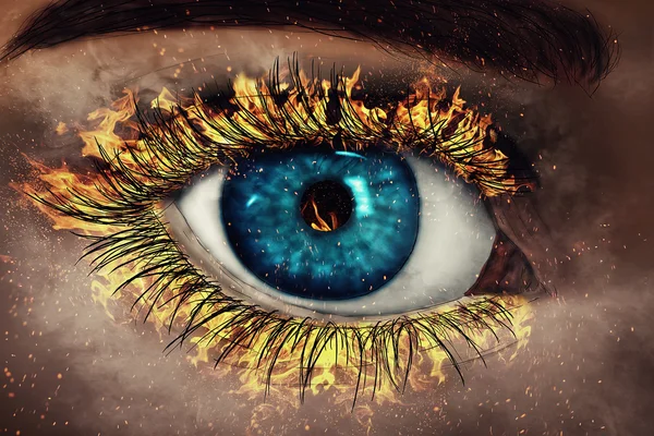 Eye in Flames — Stock Photo, Image
