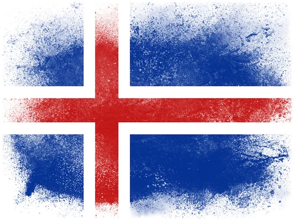 Islandská vlajka izolovaná — Stock fotografie