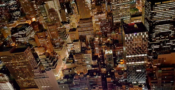 Manhattan luzes noturnas — Fotografia de Stock