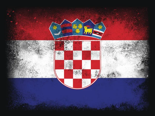 Croatia Flag Ontwerp Samenstelling Van Exploderende Poeder Verf Geïsoleerd Een — Stockfoto