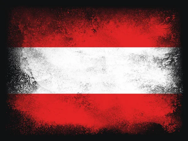 Austria Flag Design Composition Exploding Powder Paint Isolated Black Background — Zdjęcie stockowe