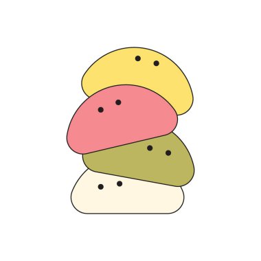 Illustration mochi stack cute sweet