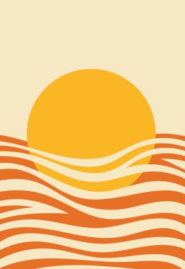 Güneş batımı okyanusunu tasarla.