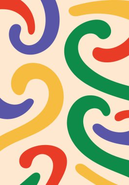 Renkli retro duvar çizgisi dizayn et