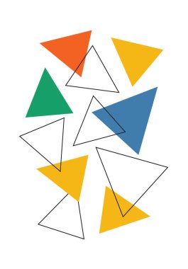 Duvar sanatı üçgeni Bauhaus çizgi vuruşunu tasarla