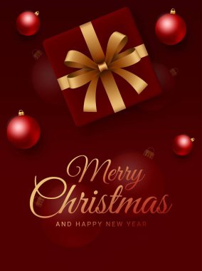 Noel posteri tasarımı. Noel tatili şablonu. Web afişi, el ilanları, broşür ve davetiye tasarımı. Vektör illüstrasyonu