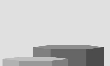 Ürün sunumu için minumum kaide podyumu. Soyut ekran platformu arka planı. Vektör illüstrasyonu