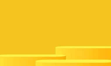 Geometrik podyum sahne arka planı. Maket kürsüsü olan bir ürün sahnesi. Vektör illüstrasyonu