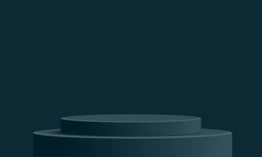 Geometrik podyum sahne arka planı. Maket kürsüsü olan bir ürün sahnesi. Vektör illüstrasyonu