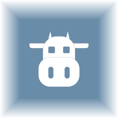 inek hafif bir arka plan üzerinde silüeti. Logo tasarım