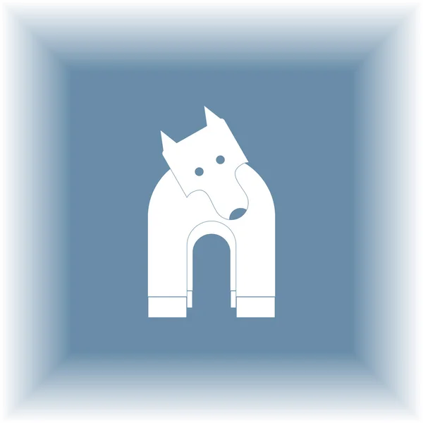 Silhouette icône moderne d'un chien — Image vectorielle