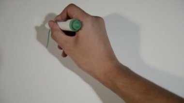 Erkek el Beyaz tahtada ben seni yazma