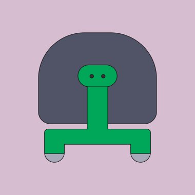 Deniz kaplumbağası ile yeşil deniz hayvanı kabuğu