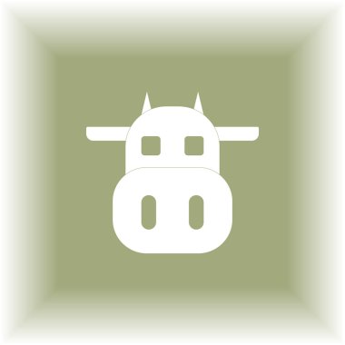 inek hafif bir arka plan üzerinde silüeti. Logo tasarım