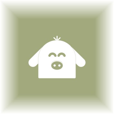 Vektör çizim domuz. Domuz surat. Domuz simgesi. Domuz logosu