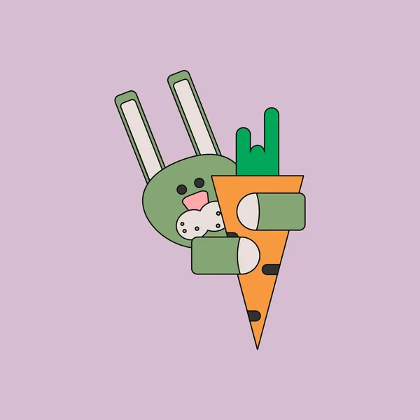 Vit påsk kanin. Påskharen — Stock vektor