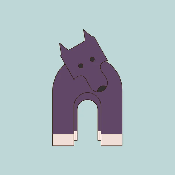 Silueta icono moderno de un perro — Vector de stock