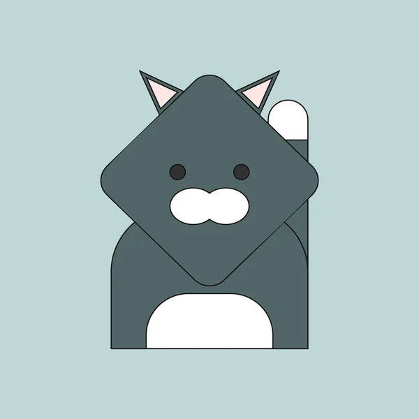 Ilustração vetorial Cat. Cara de gato. Ícone de gato. Logotipo gato — Vetor de Stock